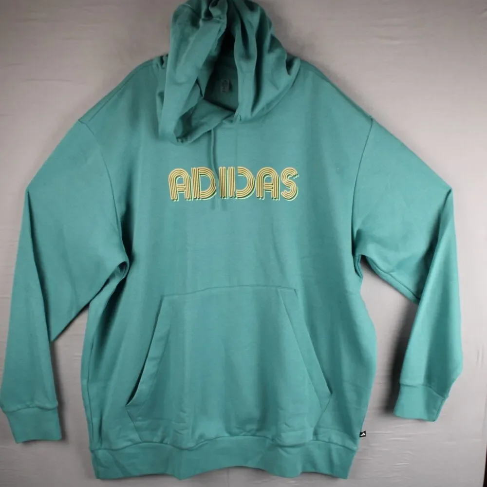 Adidas Essentials Evolution Linear Hoodie Men’s 2XLT Big & Tall Powder Teal NWT